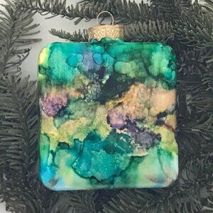 Modern Hand Painted Glass Ornament